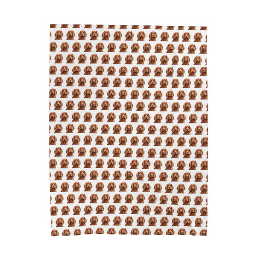 Cocker Spaniel Blanket (Velveteen Plush, White)