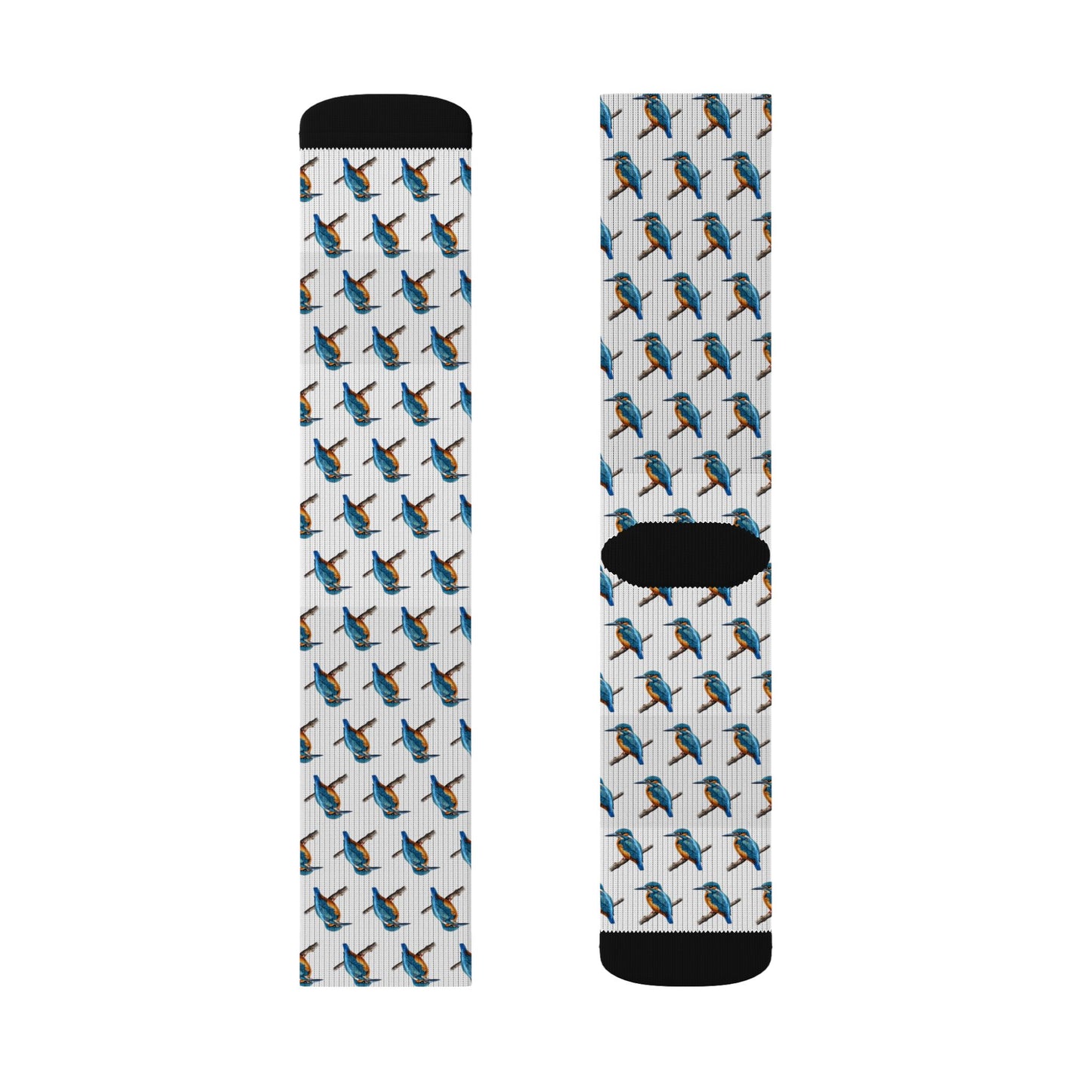 Kingfisher Sublimation Socks, Bird Lover Gift, Colorful Animal Print Footwear, Wildlife Art Apparel, Nature Inspired Clothing, Unique