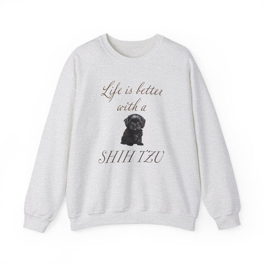 Life is Better with a Shih Tzu Unisex Heavy Blend™ Crewneck Sweatshirt