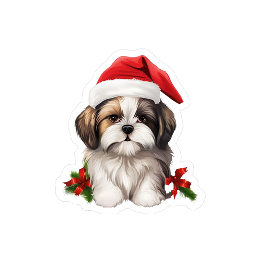 Shih Tzu Christmas Sticker - Waterproof Dog Decal