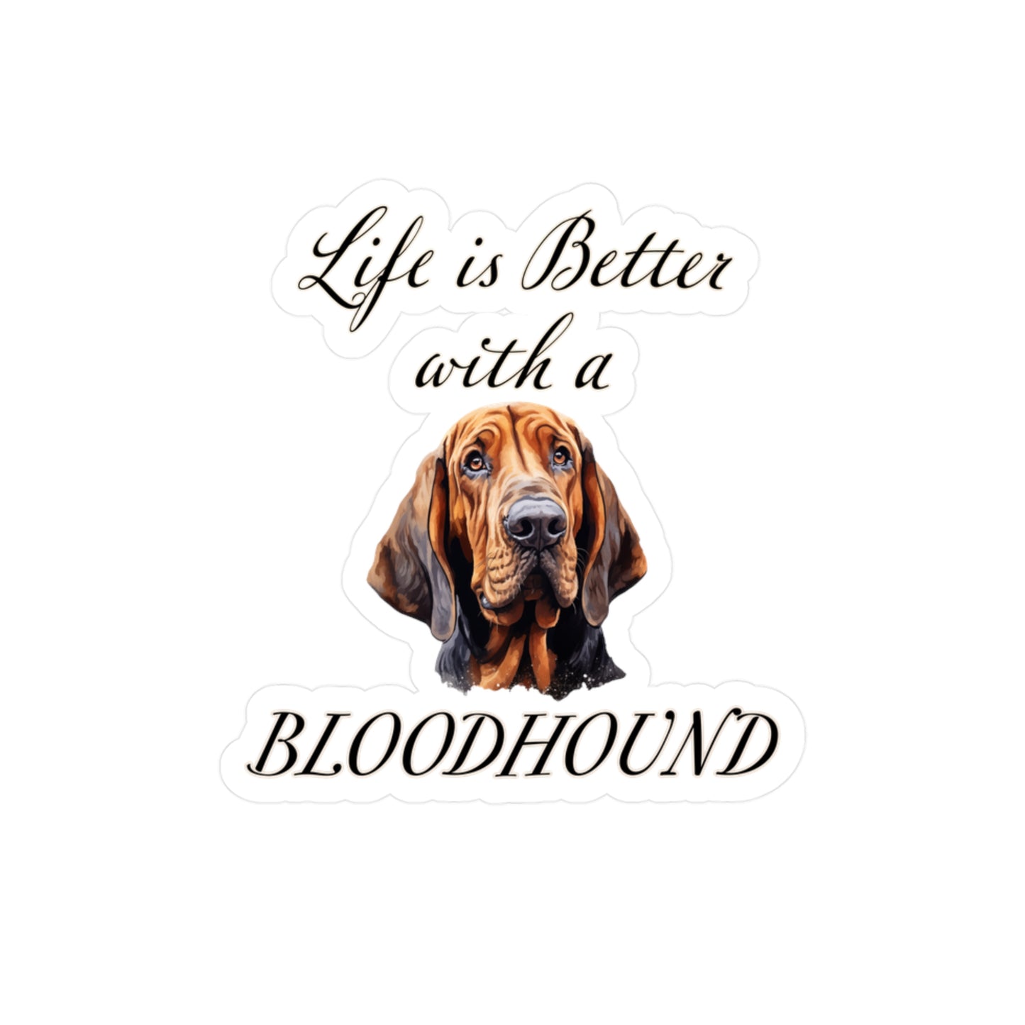 Bloodhound Sticker - Kiss-Cut Vinyl Dog Decals