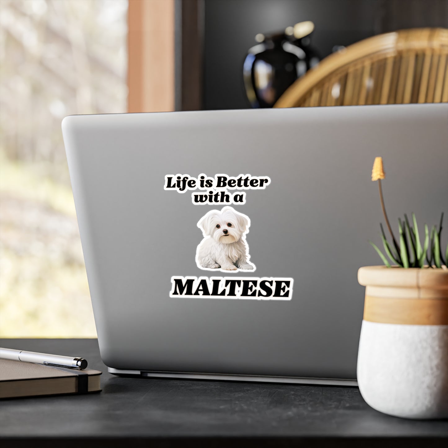Maltese Sticker - Vinyl Dog Decals