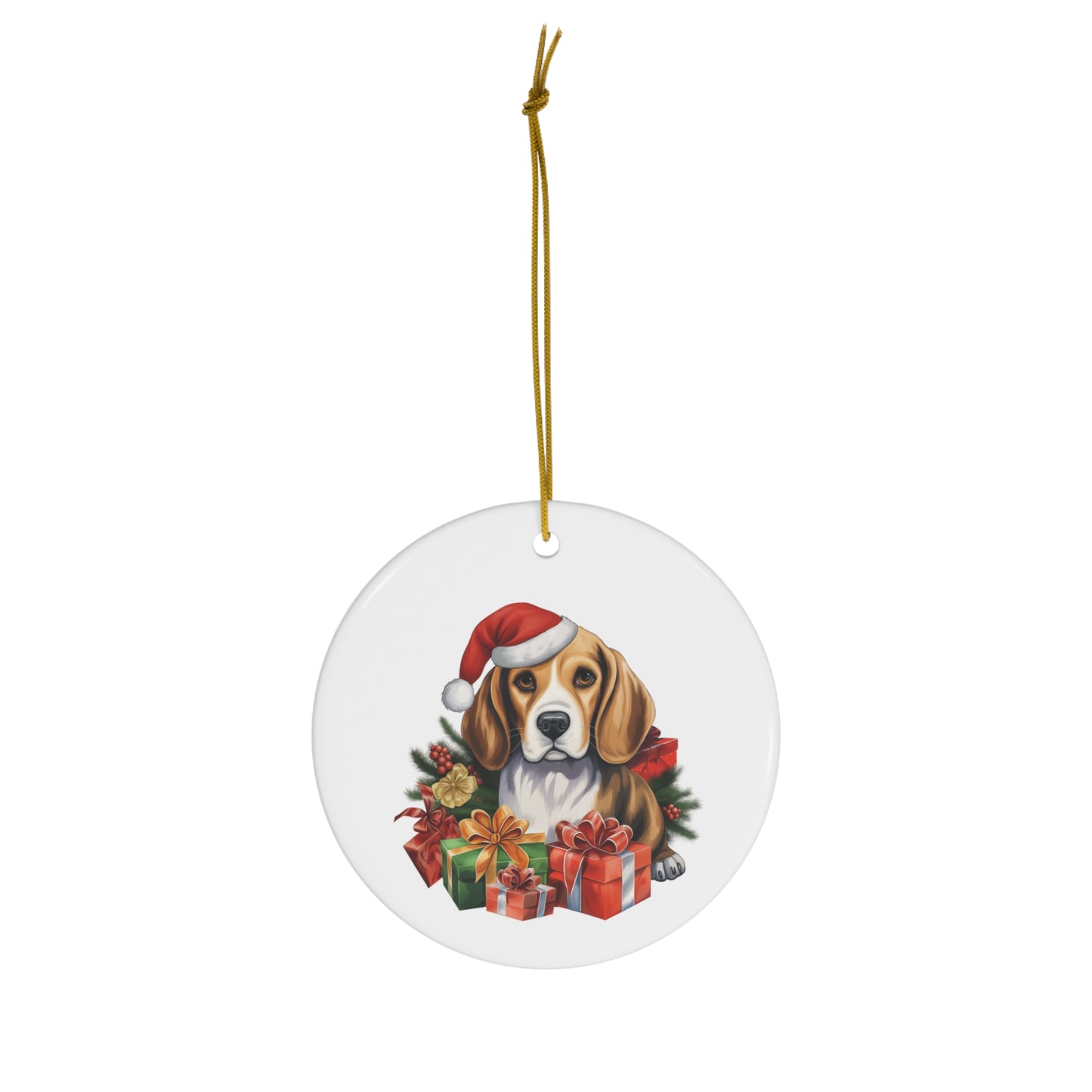 Beagle Christmas Ornament - Ceramic