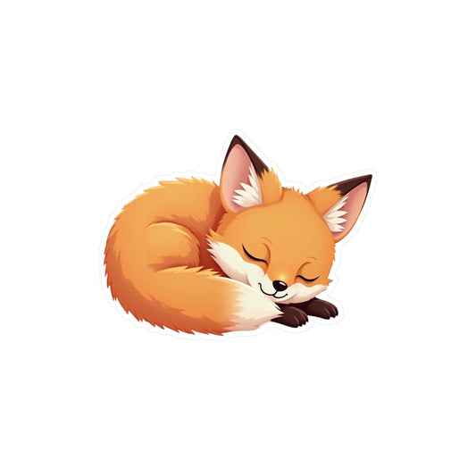 Vinyl Decals, Cute Fox Curled Up Sleeping, Laptop Stickers, Car Decals, Animal Lover Gift, Nursery Decor, Nature Wall Art