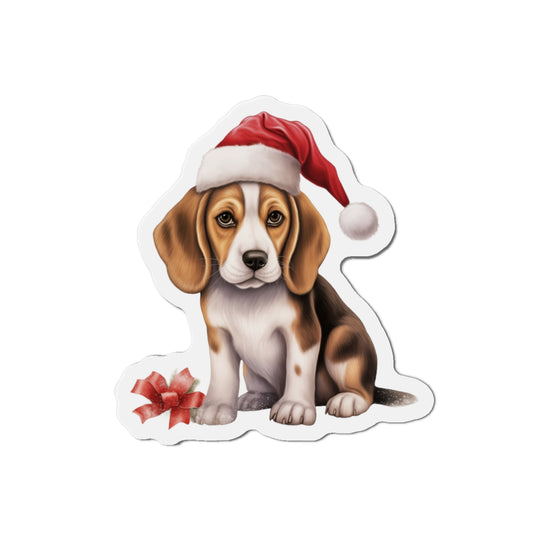 Christmas Beagle Magnet - Die Cut