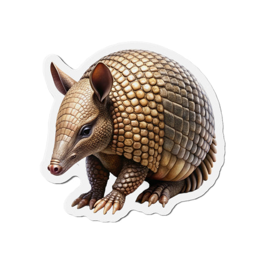 Armadillo Die-Cut Magnet - Cute Animal Fridge Decor, Wildlife Lover Gift, Small Magnetic Decoration, Unique Kitchen Accessory, Texas