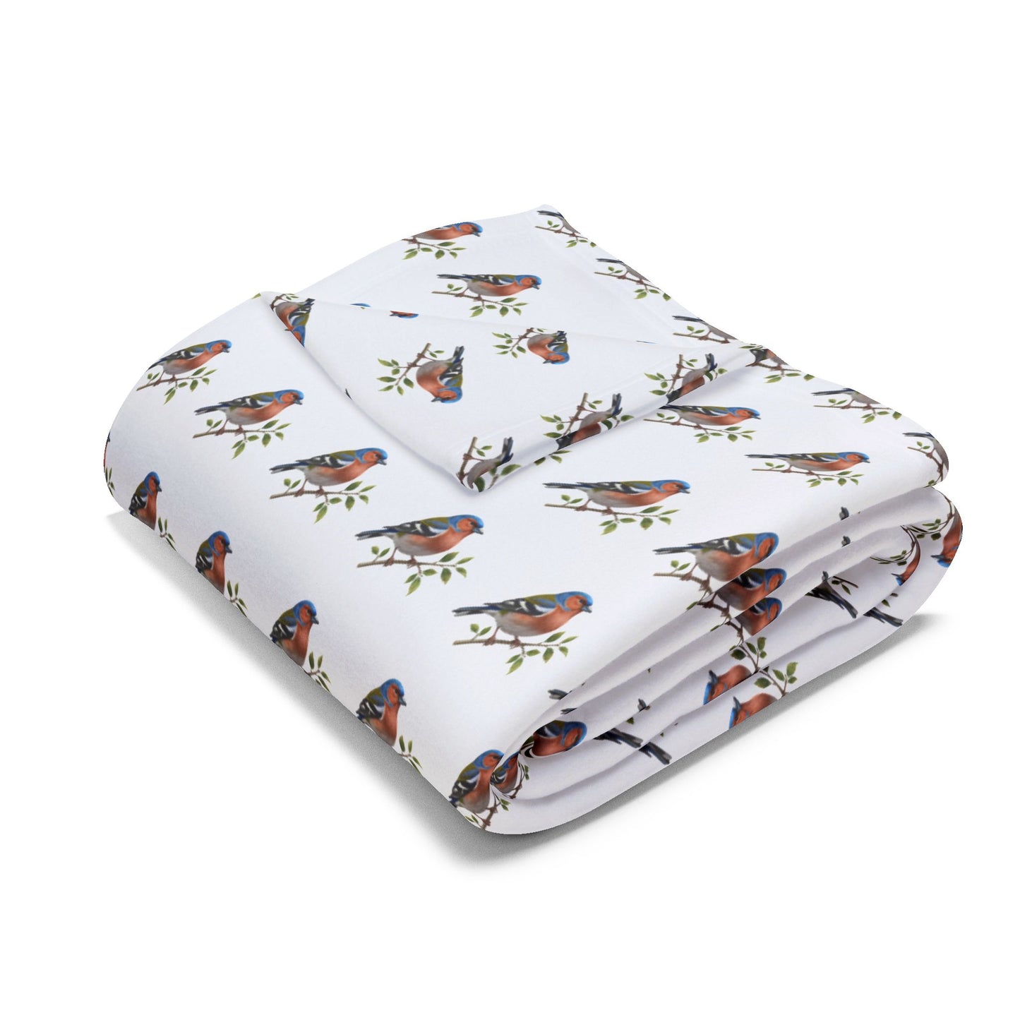Finch Arctic Fleece Blanket - Cozy Winter Bird Throw, Snowy Day Home Decor, Christmas Gift for Nature Lover, Lap Blanket, Sofa Cover