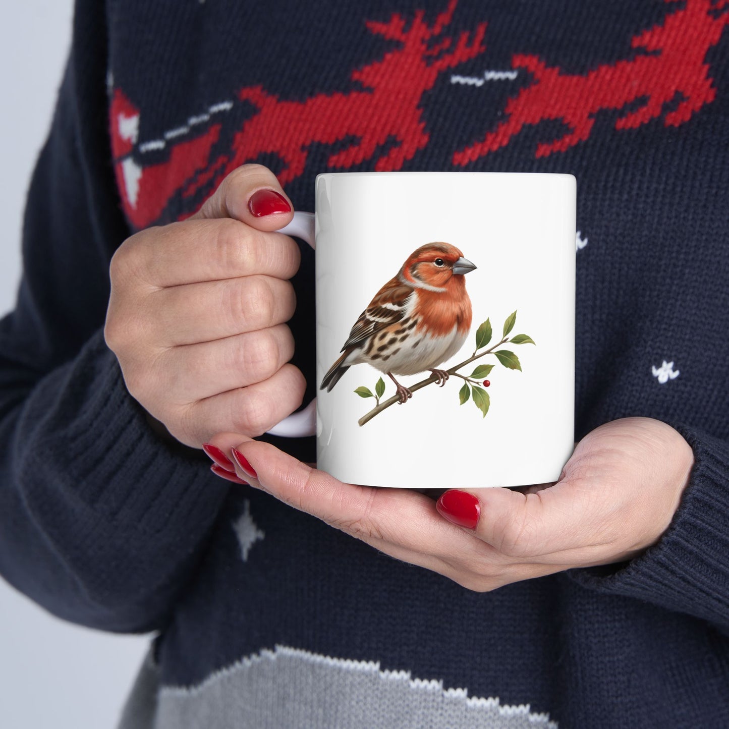 Finch Mug - Bird Lover Gift, Ceramic Coffee Cup, Animal Print Tea Mug, Nature Inspired Drinkware, Wildlife Enthusiast Present