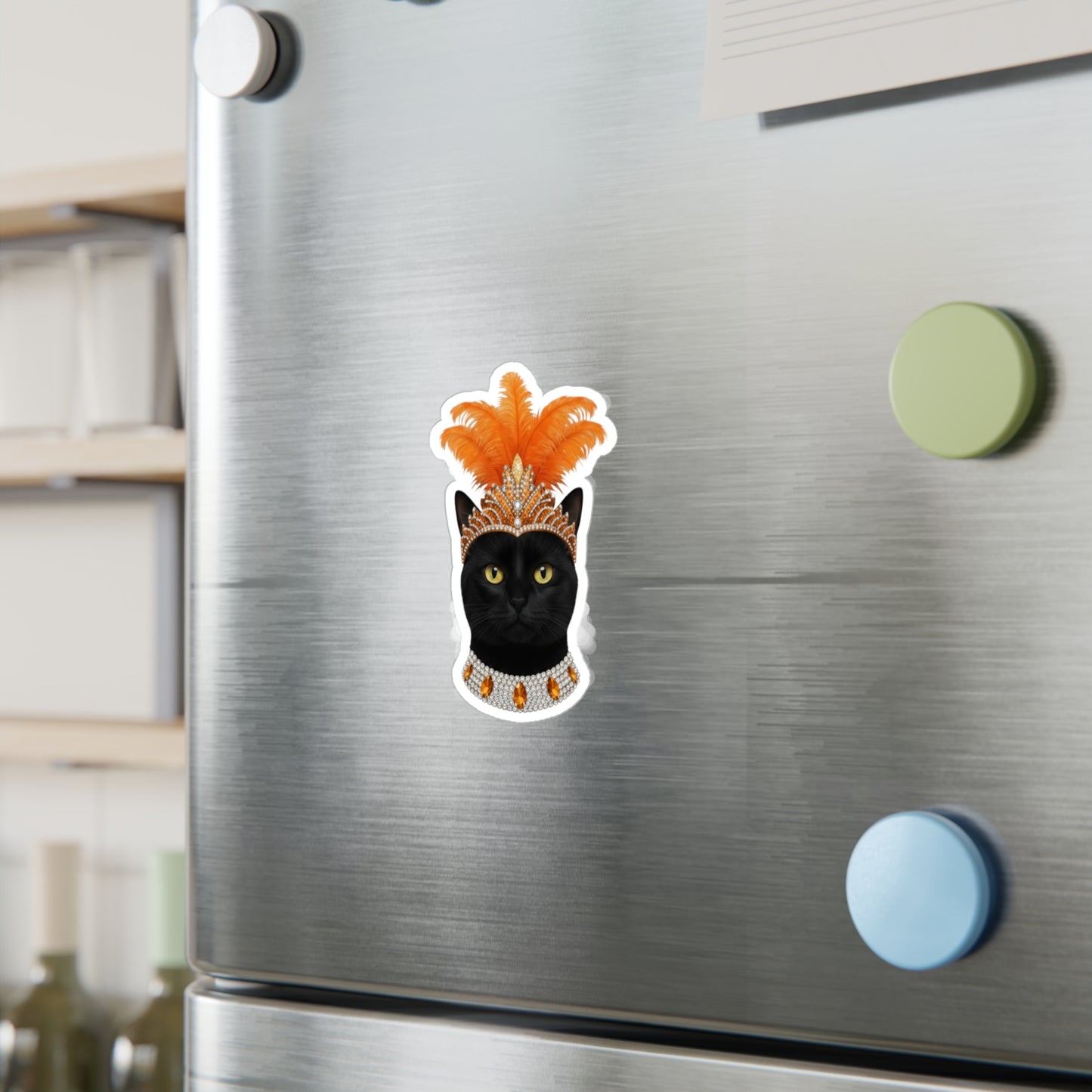 Showgirl Black Cat decal - Cat Sticker - Pet Decal - Outdoor - Indoor - Animal Showgirl Collection Orange Edition