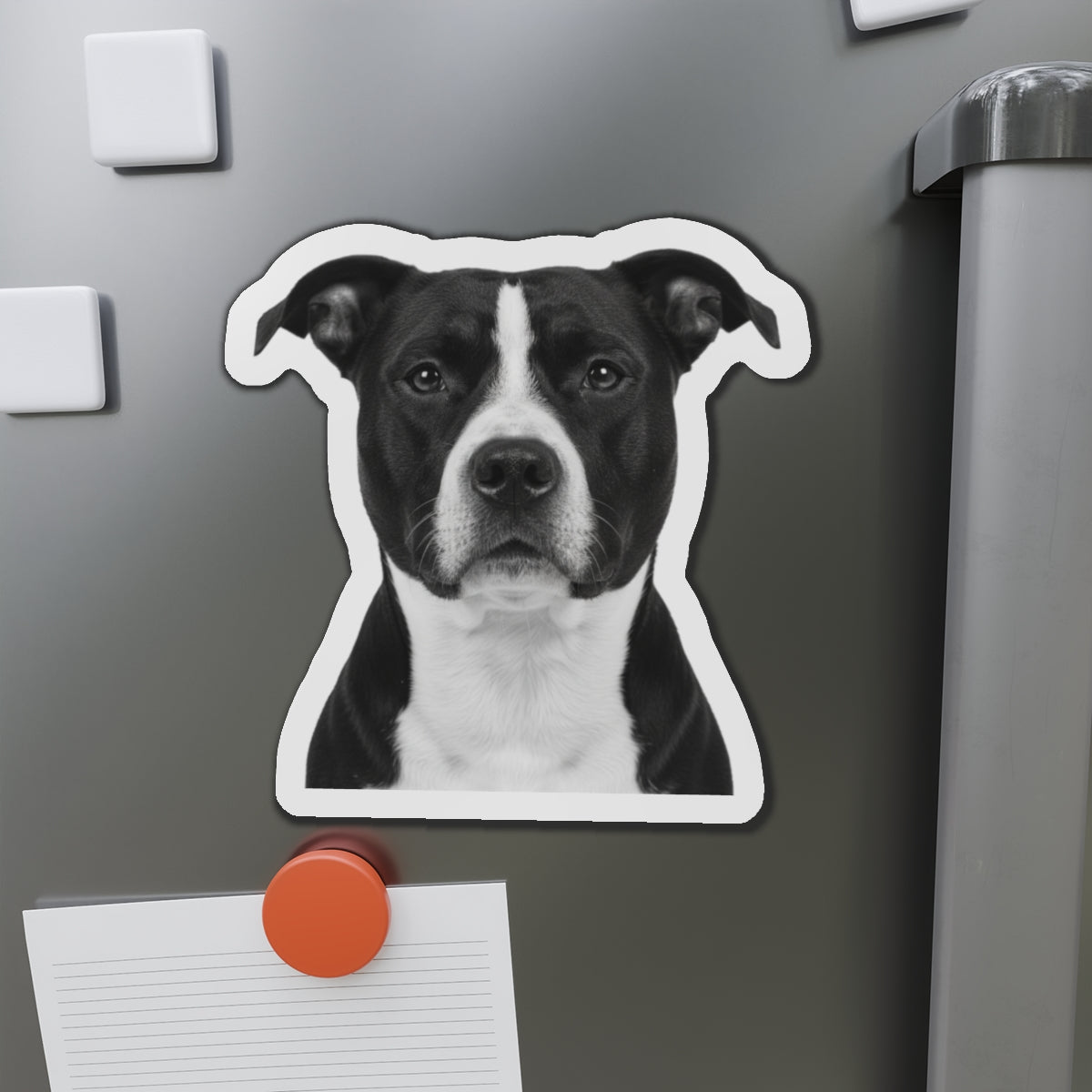 Pit Bull Die-Cut Magnet, Pet Lover Fridge Magnet, Animal Car Magnet, Cute Dog Kitchen Decor, Bull Terrier Gift