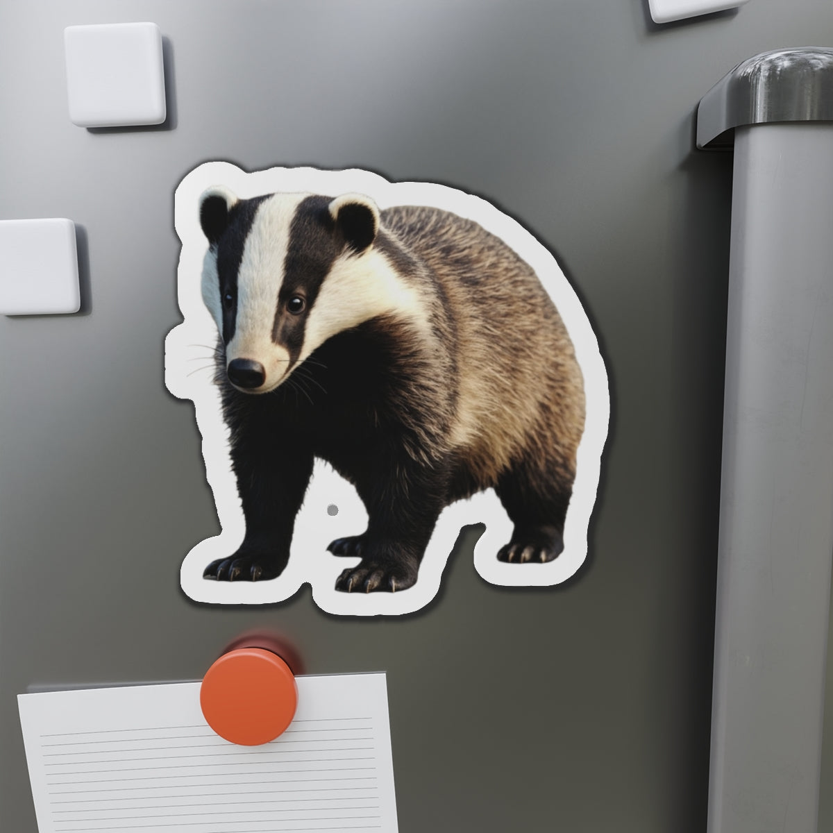 Badger Magnet, Cute Animal Fridge Decor, Forest Creature Kitchen Decoration, Woodland Theme Locker Magnet, Wildlife Lover Gift, Small
