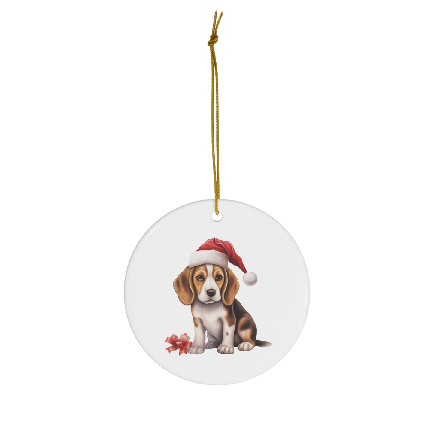 Beagle Ceramic Christmas Ornament