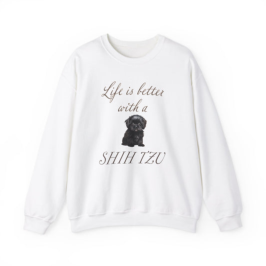 Life is Better with a Shih Tzu Unisex Heavy Blend™ Crewneck Sweatshirt
