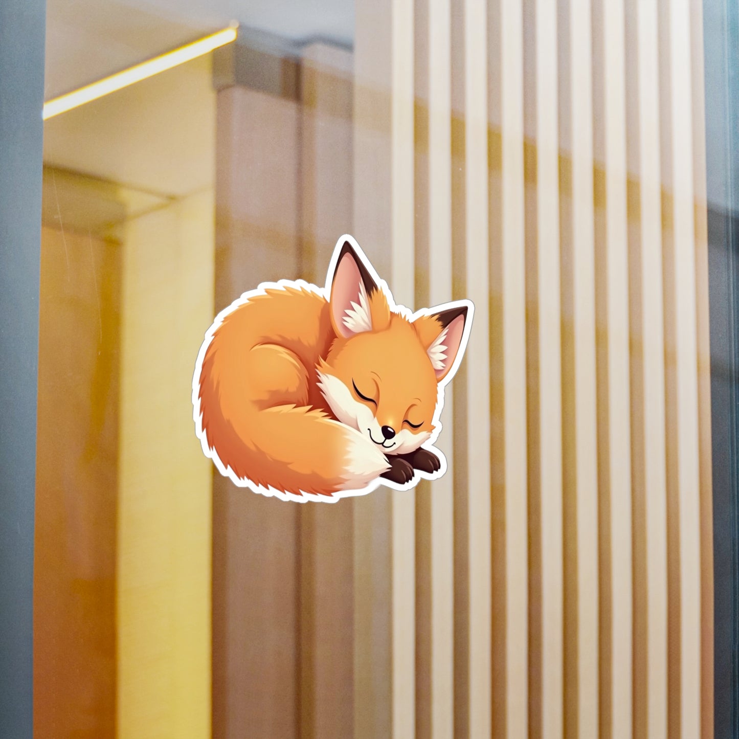 Vinyl Decals, Cute Fox Curled Up Sleeping, Laptop Stickers, Car Decals, Animal Lover Gift, Nursery Decor, Nature Wall Art