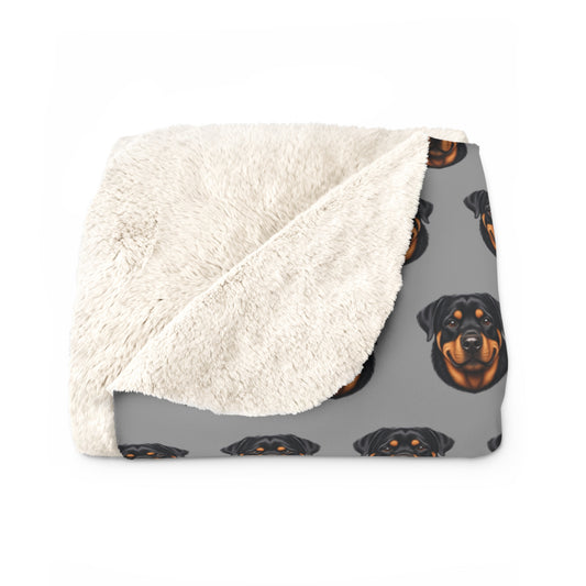 Grey Rottweiler Blanket | Dog Lover Gift