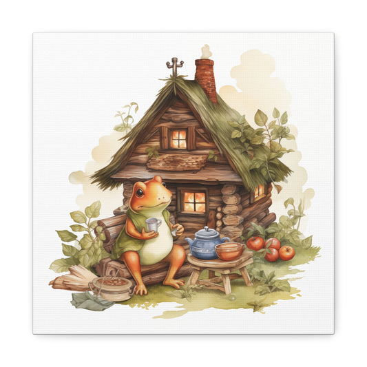 Frog Cottagecore Wall Art - Cottage Print - Canvas Gallery Wraps
