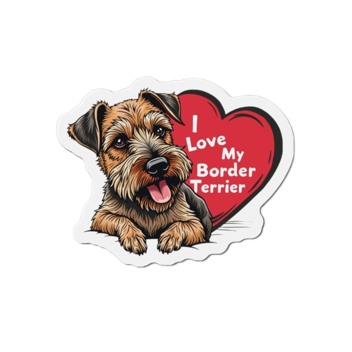 Border Terrier Die-Cut Magnet - Cute Dog Breed Refrigerator Magnet, Pet Lover Gift, Animal Decor, Fridge Decoration, Puppy Art Magnet