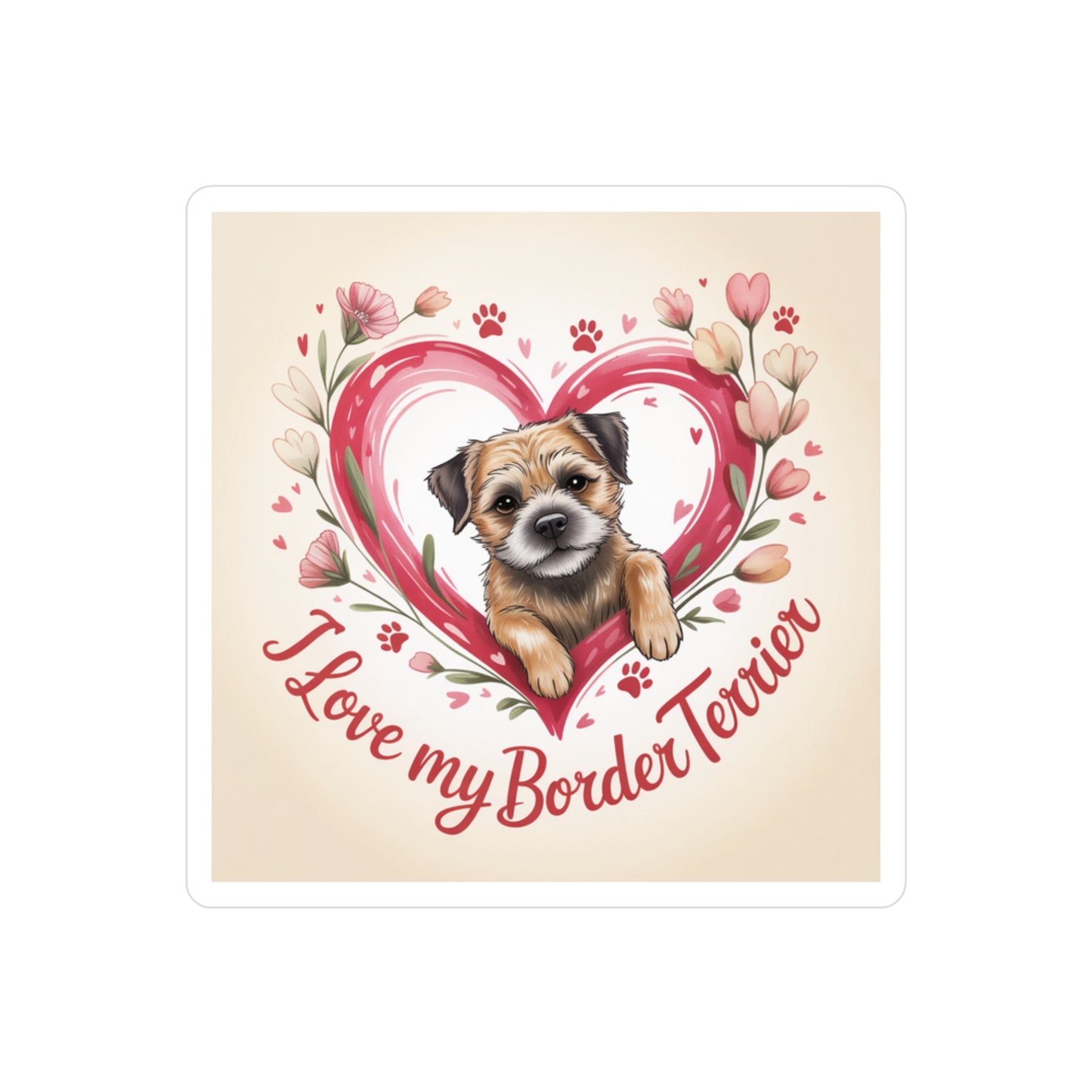 Border Terrier Kiss-Cut Vinyl Decals Stickers, Dog Lover Gift, Car Decals, Laptop Stickers, Pet Owner Gift, Animal Lover Decor