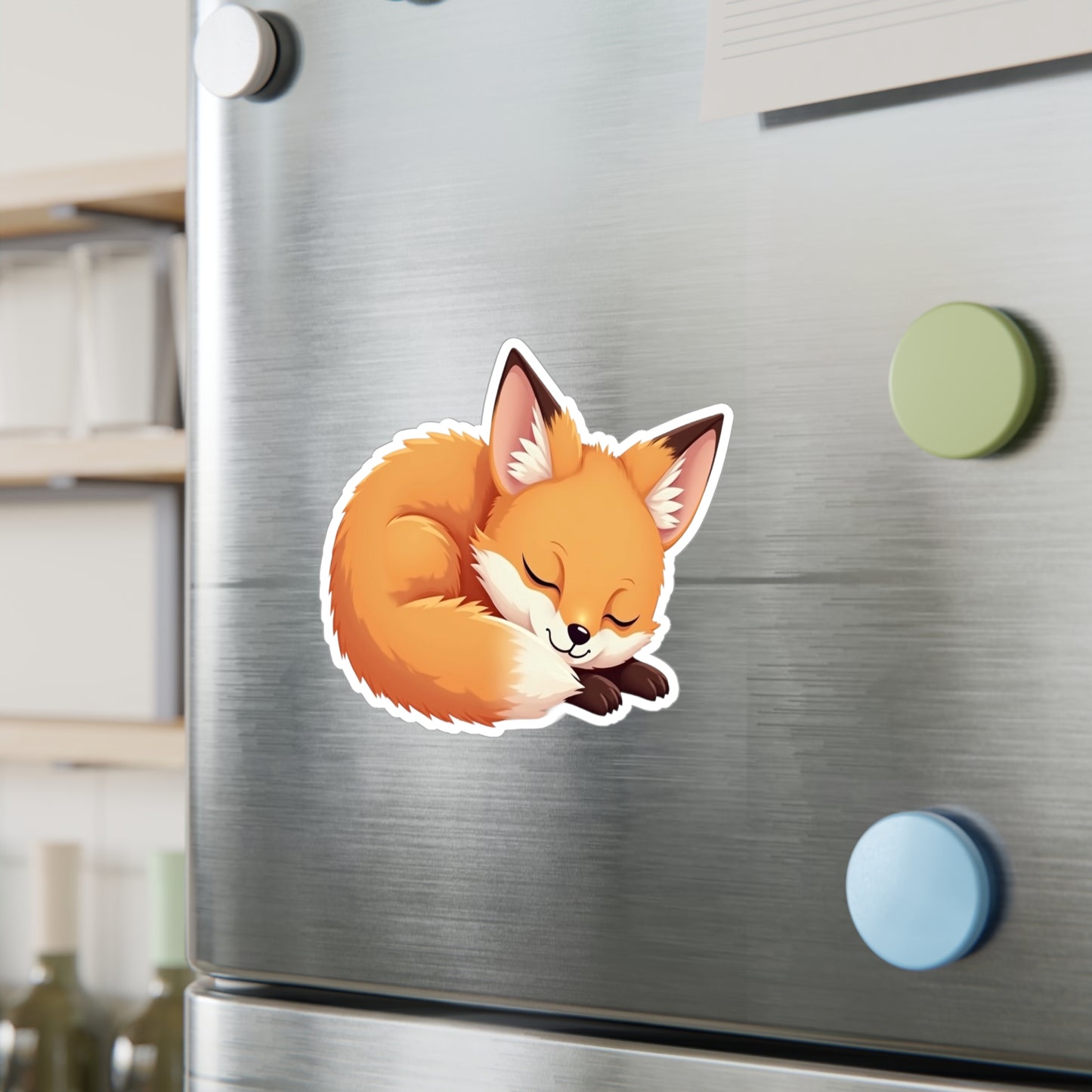 Vinyl Decals, Cute Fox Curled Up Sleeping, Laptop Stickers, Car Decals, Animal Lover Gift, Nursery Decor, Nature Wall Art