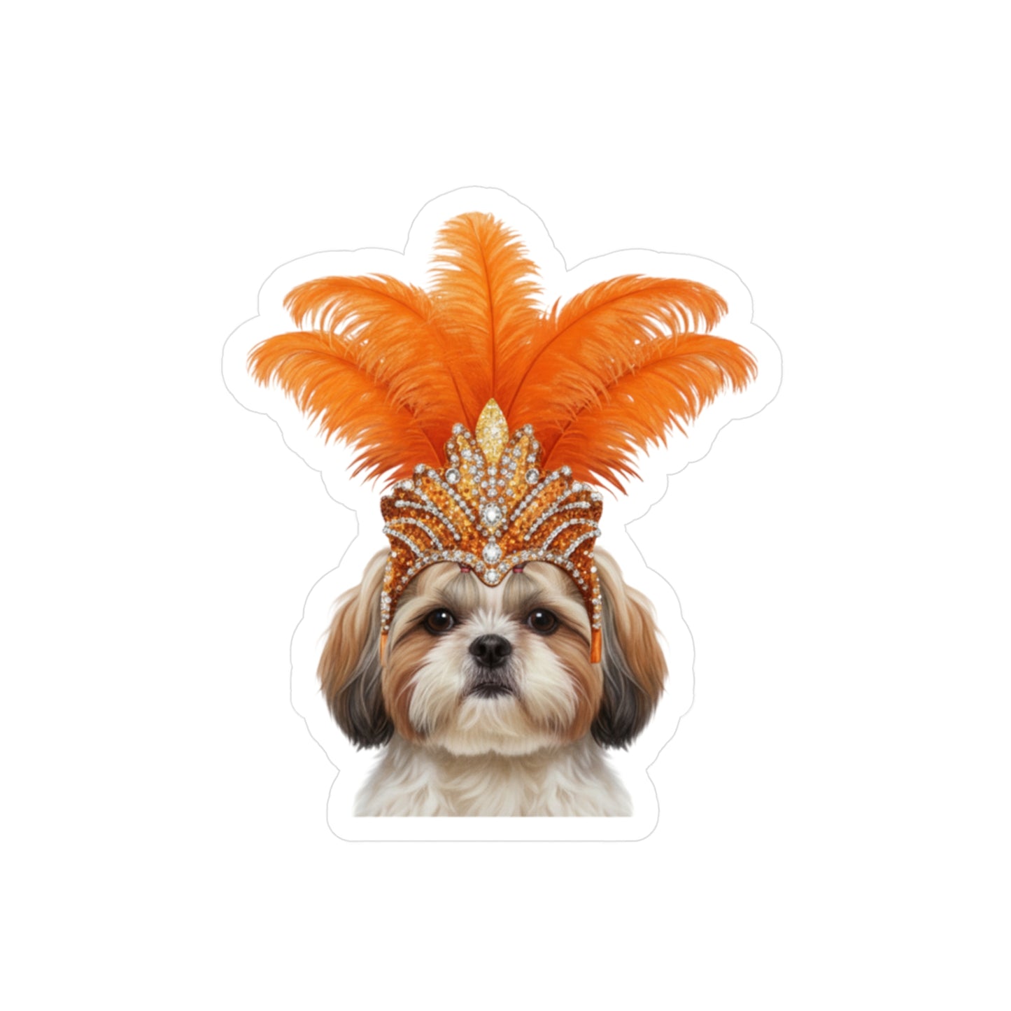 Showgirl Shih Tzu decal - Shih Tzu Sticker  - Dog Sticker - Pet Decal - Outdoor - Indoor - Animal Showgirl Collection Orange Edition