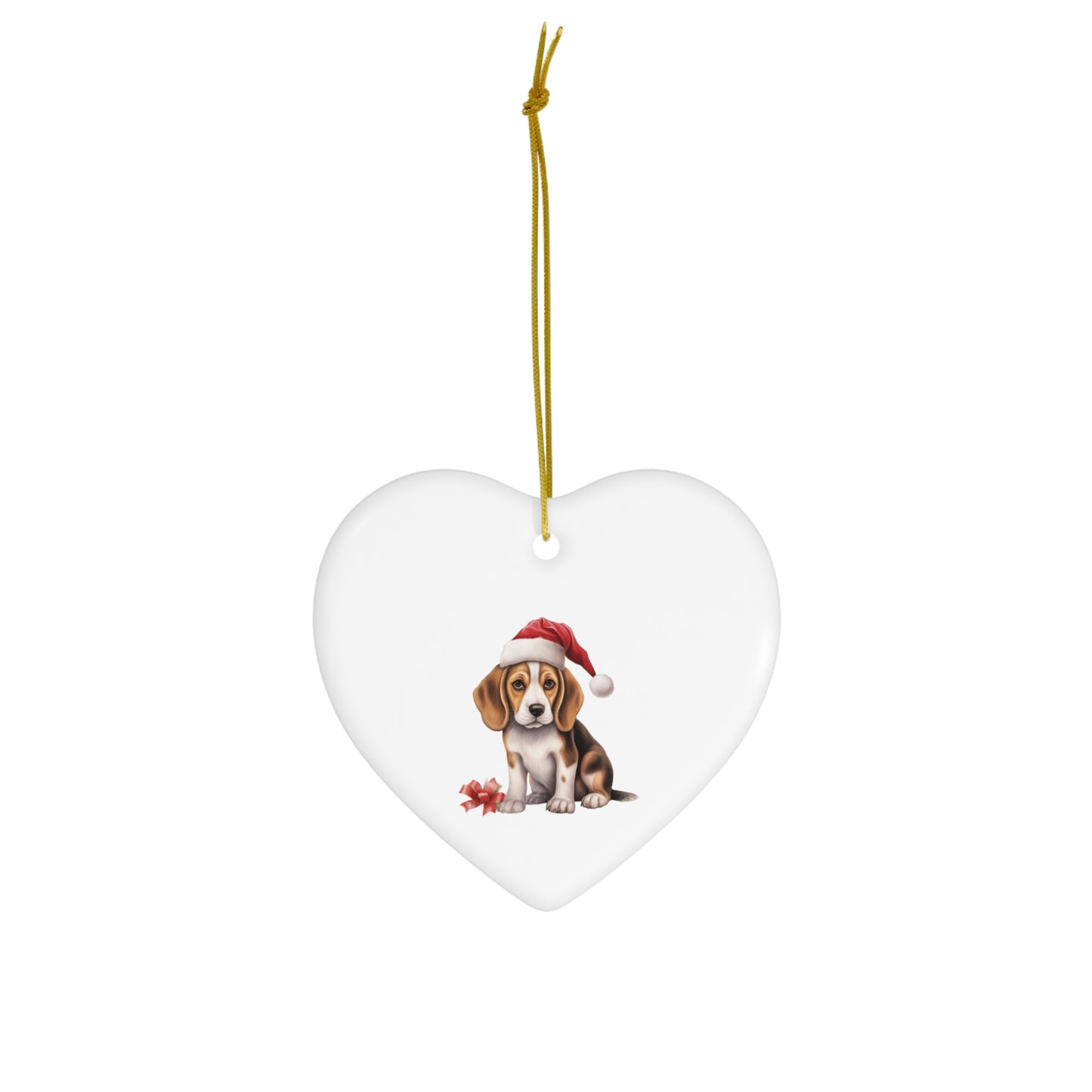 Beagle Ceramic Christmas Ornament