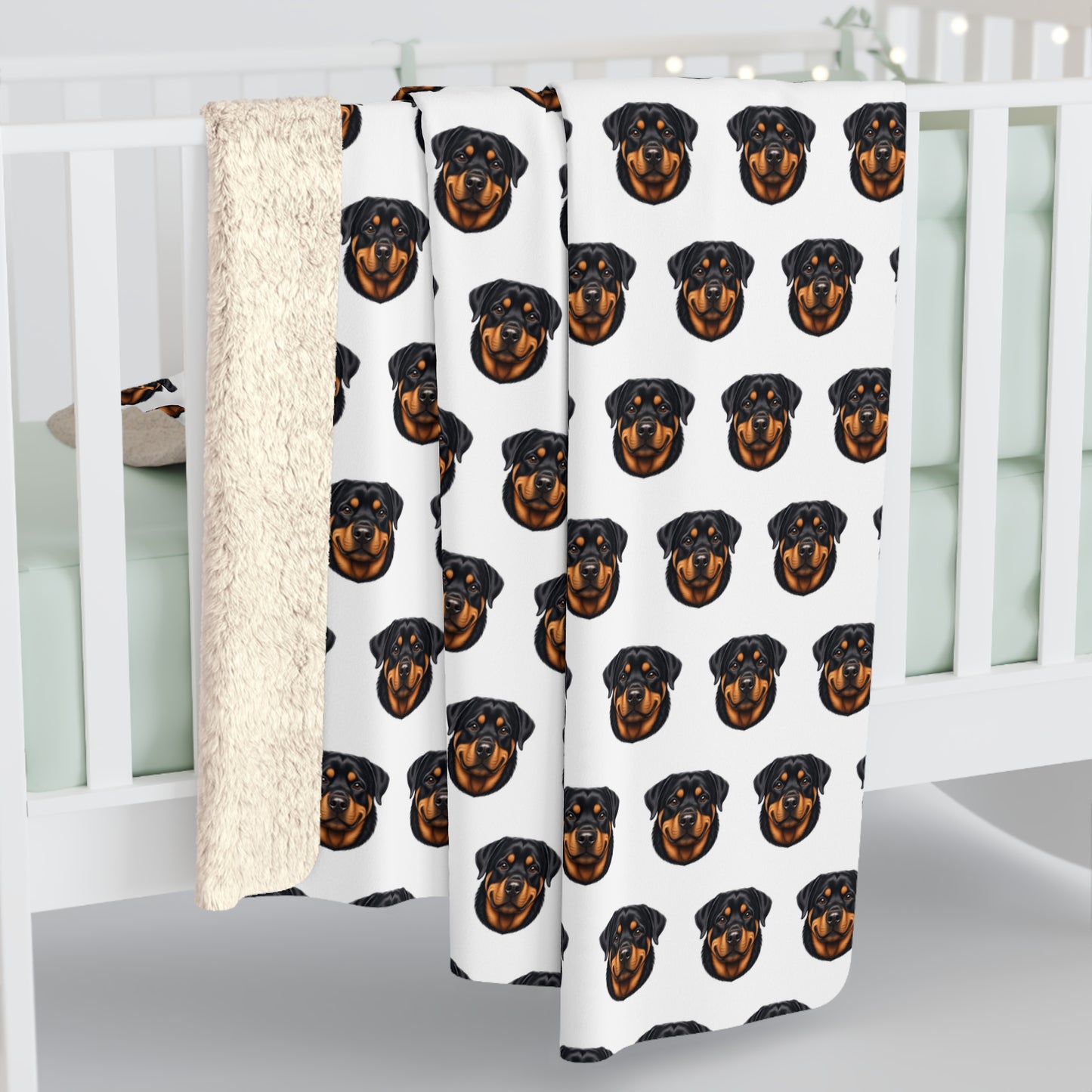 Rottweiler Sherpa Fleece Blanket - Dog Lover Gift