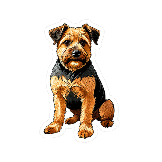 Border Terrier Kiss-Cut Vinyl Decals Stickers, Dog Lover Gift, Car Decals, Laptop Stickers, Pet Owner Gift, Animal Lover Decor