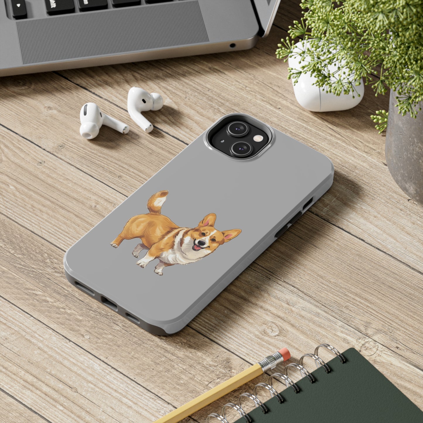 Light Grey Corgi Tough Phone Case