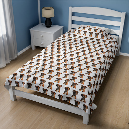 Boxer Blanket (Velveteen Plush, White)