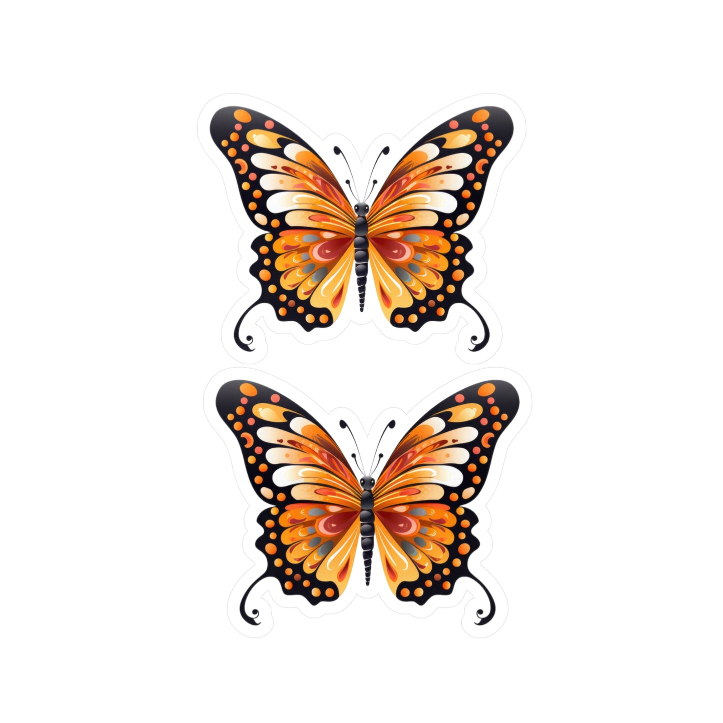 Orange Butterfly sticker - Kiss-Cut Vinyl Decals