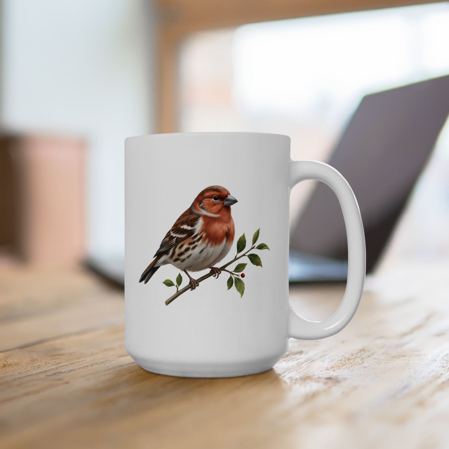 Finch Mug - Bird Lover Gift, Ceramic Coffee Cup, Animal Print Tea Mug, Nature Inspired Drinkware, Wildlife Enthusiast Present
