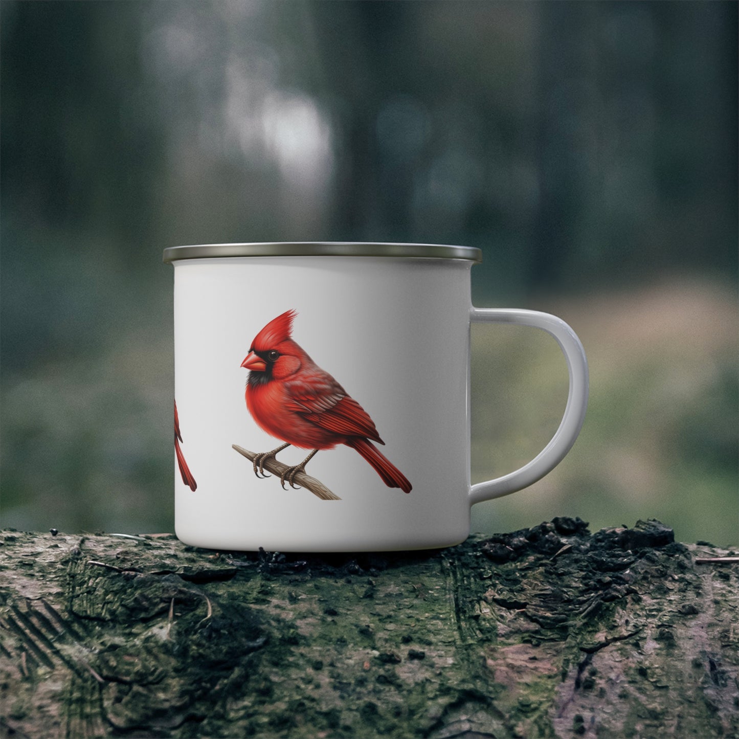 Cardinal Enamel Camping Mug - Bird Lover Gift