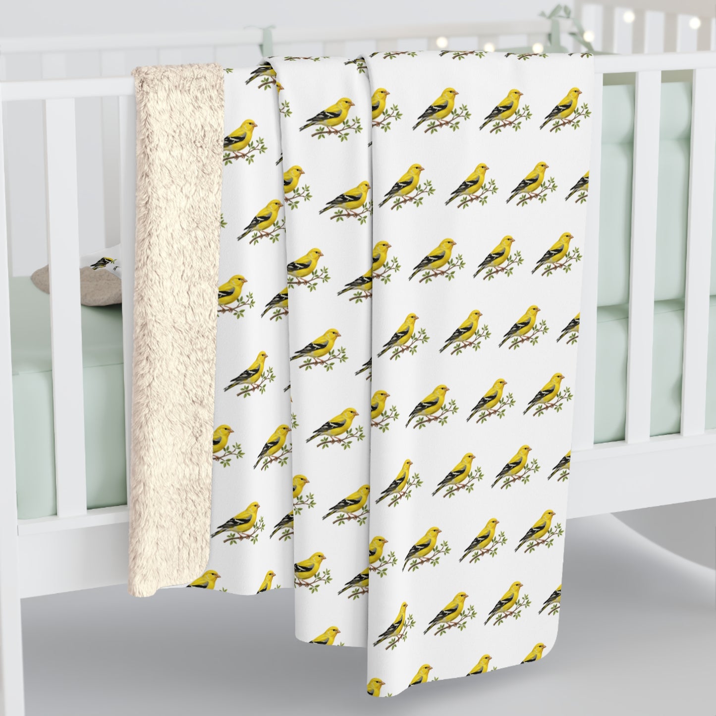 Cozy Finch Sherpa Fleece Blanket - Soft Throw for Relaxation, Home Decor, Gift, Bird Lovers, Holiday Comfort