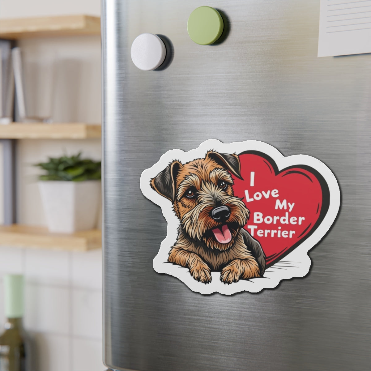 Border Terrier Die-Cut Magnet - Cute Dog Breed Refrigerator Magnet, Pet Lover Gift, Animal Decor, Fridge Decoration, Puppy Art Magnet