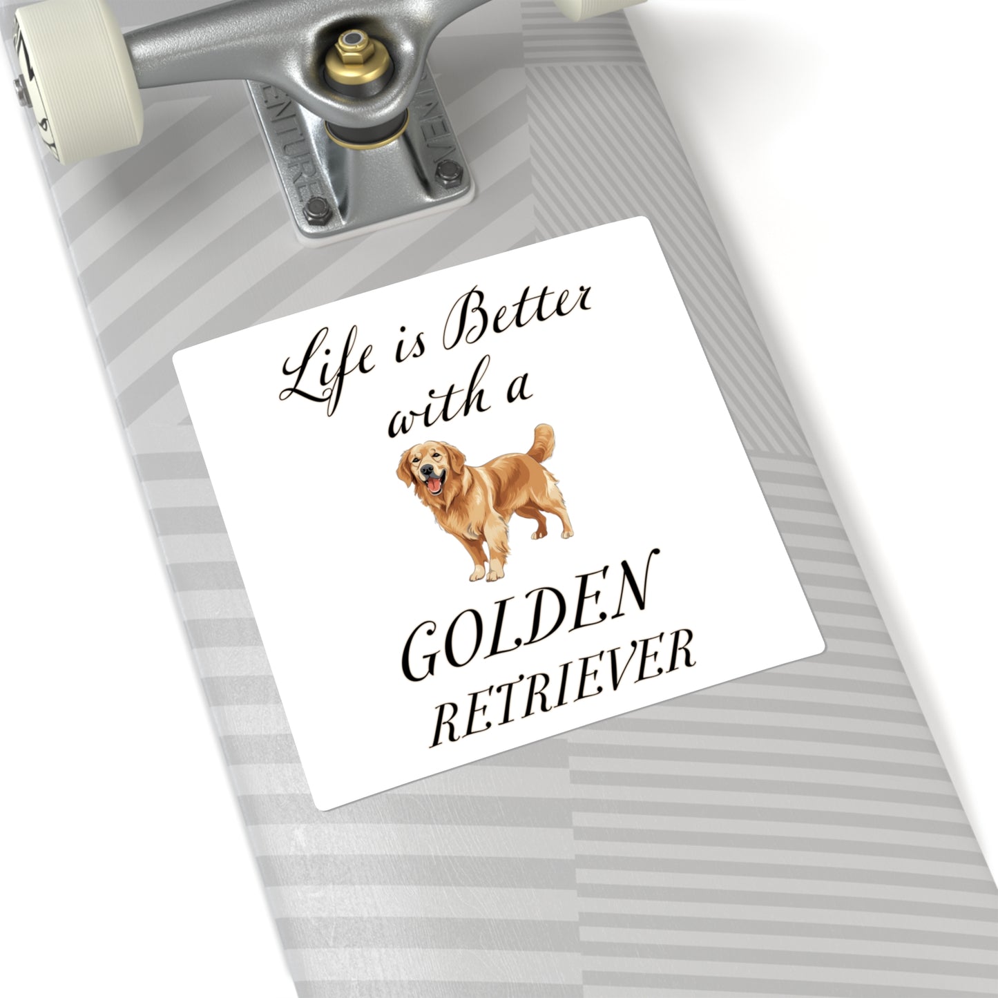 Life is Better with a Golden Retriever Square Stickers