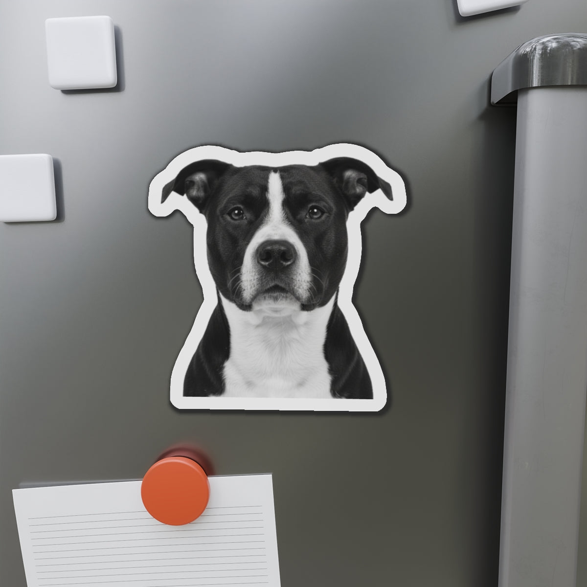 Pit Bull Die-Cut Magnet, Pet Lover Fridge Magnet, Animal Car Magnet, Cute Dog Kitchen Decor, Bull Terrier Gift