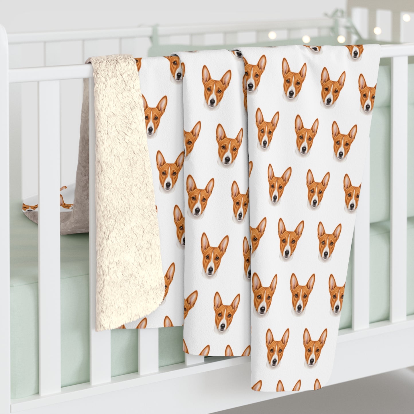 Basenji Sherpa Fleece Blanket - Dog Lover Gift