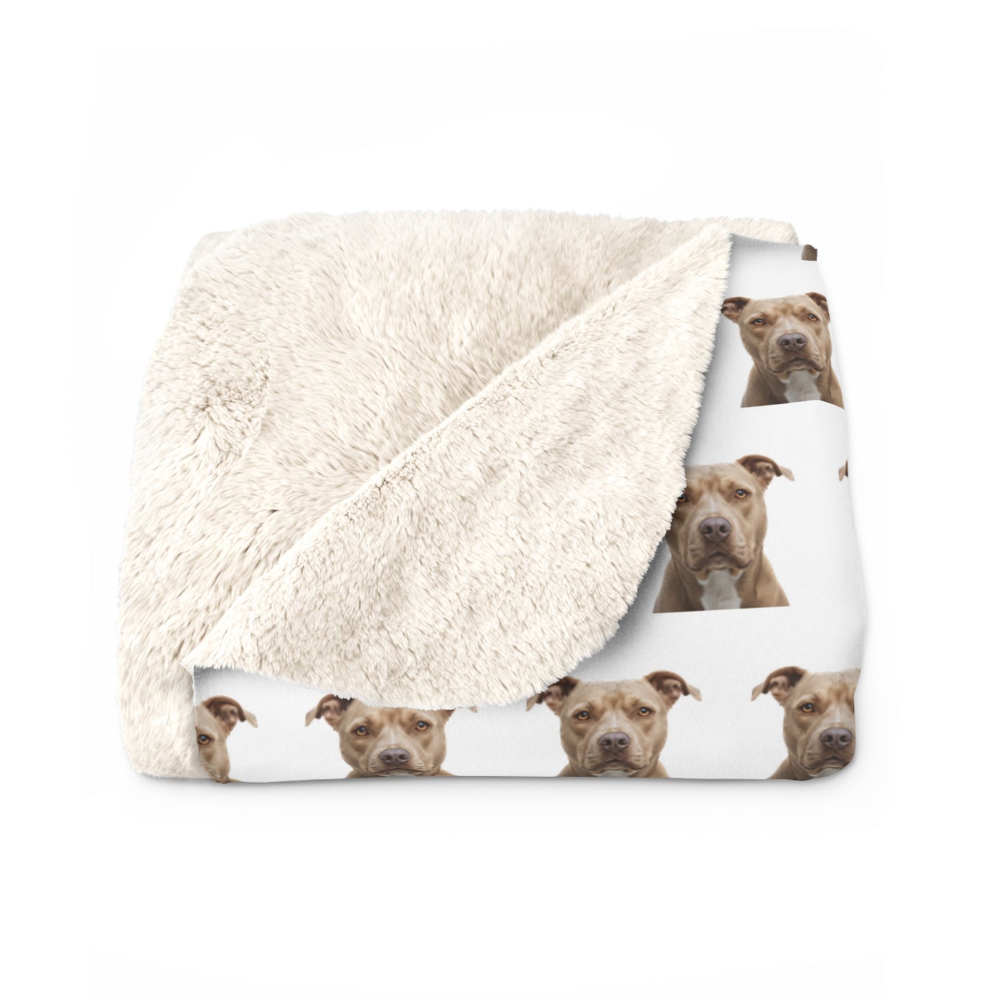 Sherpa Fleece Blanket - Pit Bull Design, Dog Lover Gift, Cozy Throw, Animal Print Decor, Pet Owner Present, Fuzzy Bedding