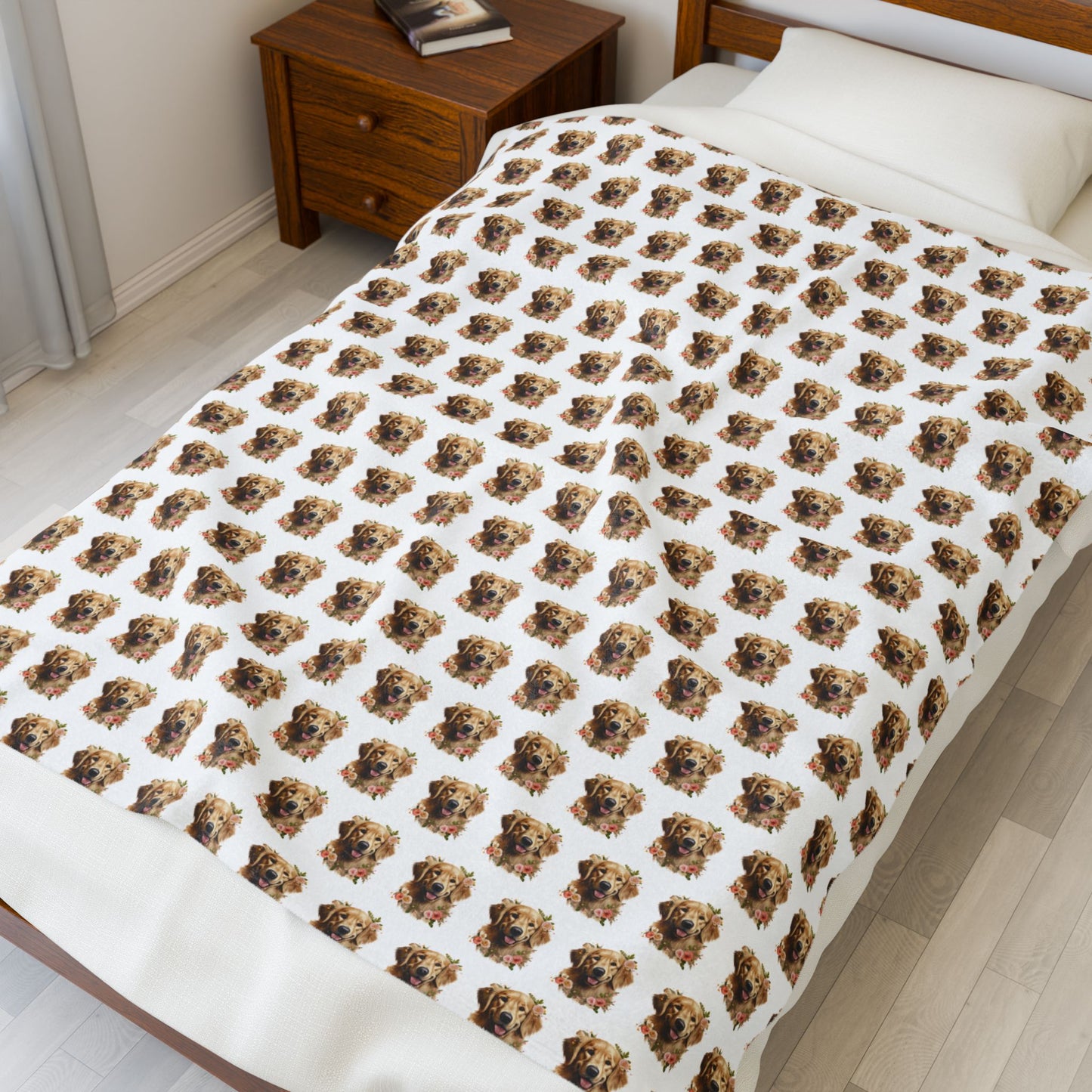 Golden Retriever Blanket -  Velveteen Plush Throw