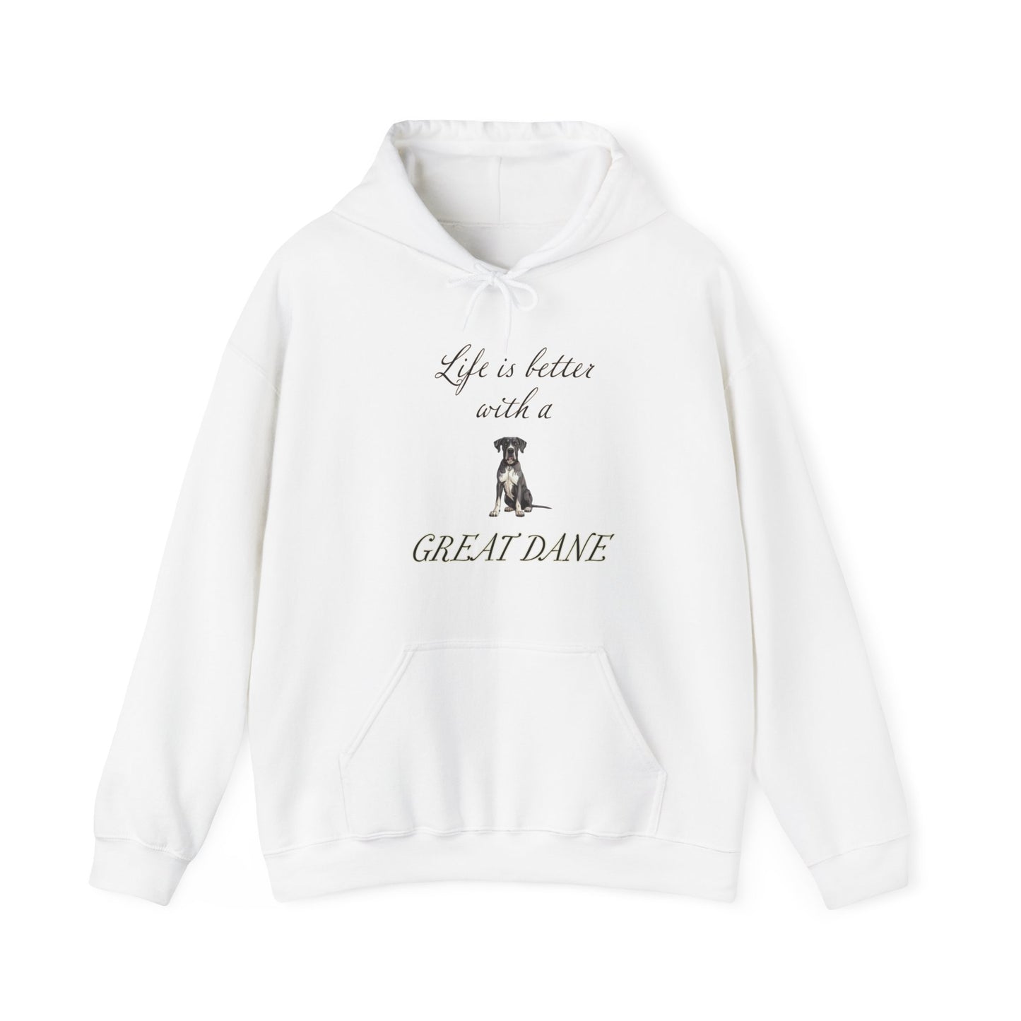Life is Better with a Great Dane Hoodie - Unisex Heavy Blend Hooded Dog Mom or Dog Dad Sweatshirt, gift for Dog Mom, Gift for Dog Dad
