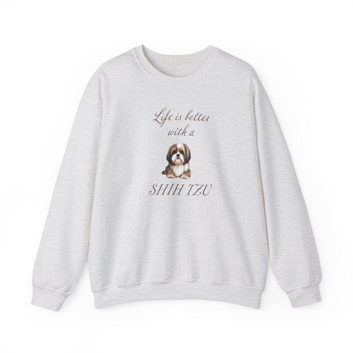 Life is Better with a Shih Tzu Unisex Heavy Blend™ Crewneck Sweatshirt