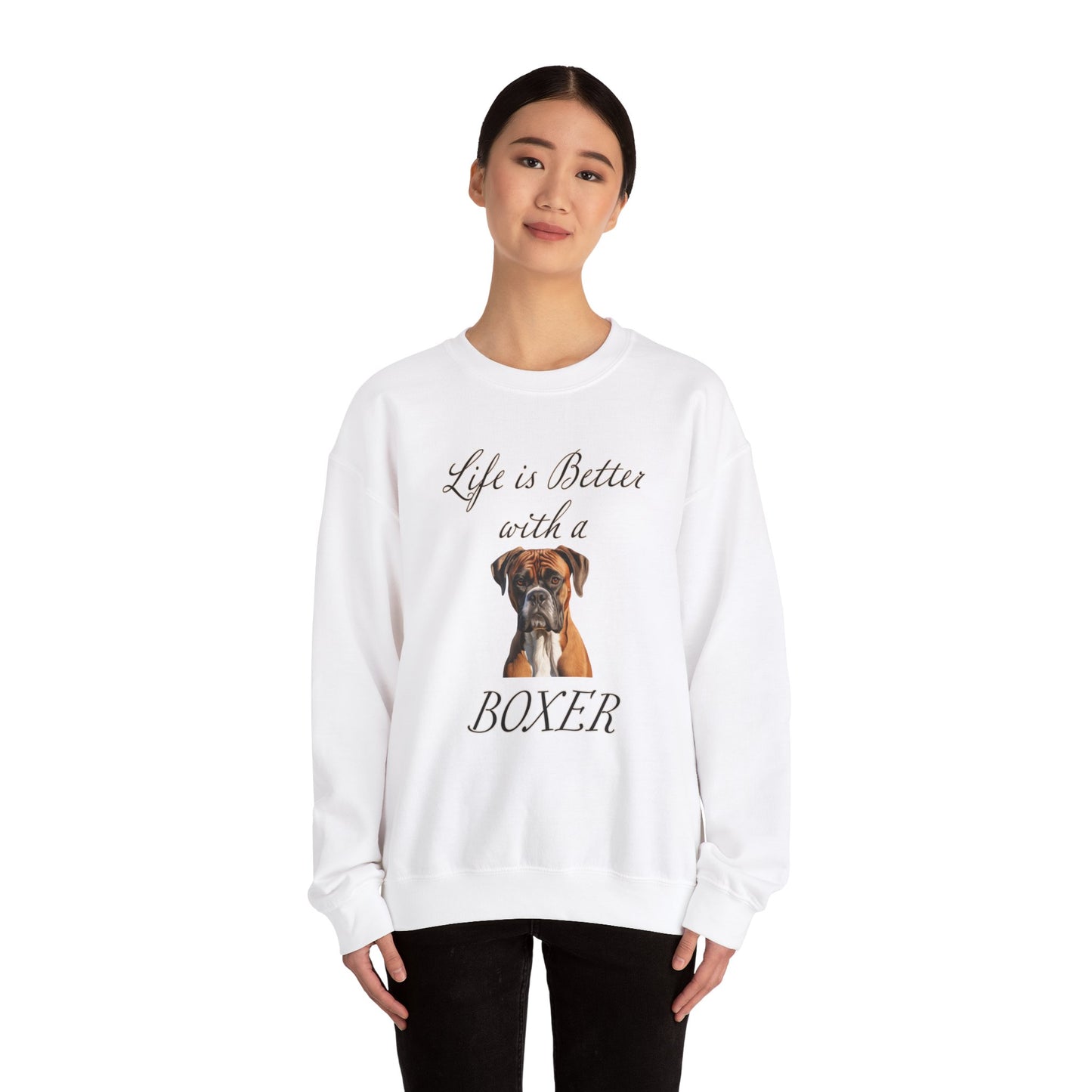 Boxer sweatshirt - Life is Better with a Boxer,  Dog Mom Shirt, Dog Dog Dad Shirt