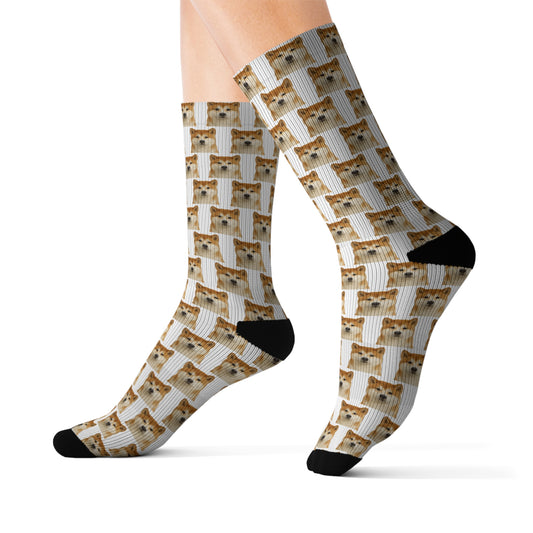 Akita Socks - Dog Lover Gift, Cute Animal Apparel, Pet Owner Present, Colorful Patterned Footwear, Unique Puppy Accessory