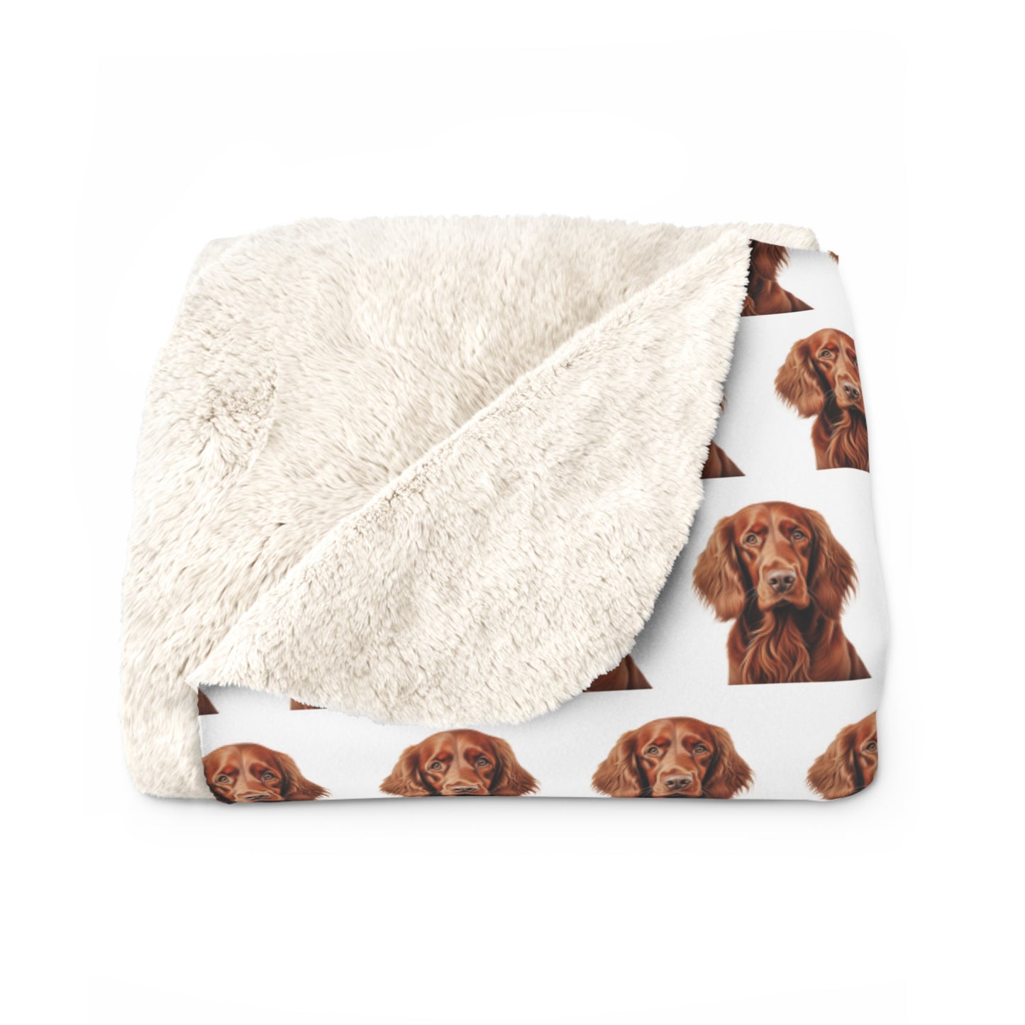 Sherpa Fleece Blanket - Irish Setter Design, Dog Lover Gift, Cozy Winter Blanket, Pet Owner Present, St. Patrick's Day Decor