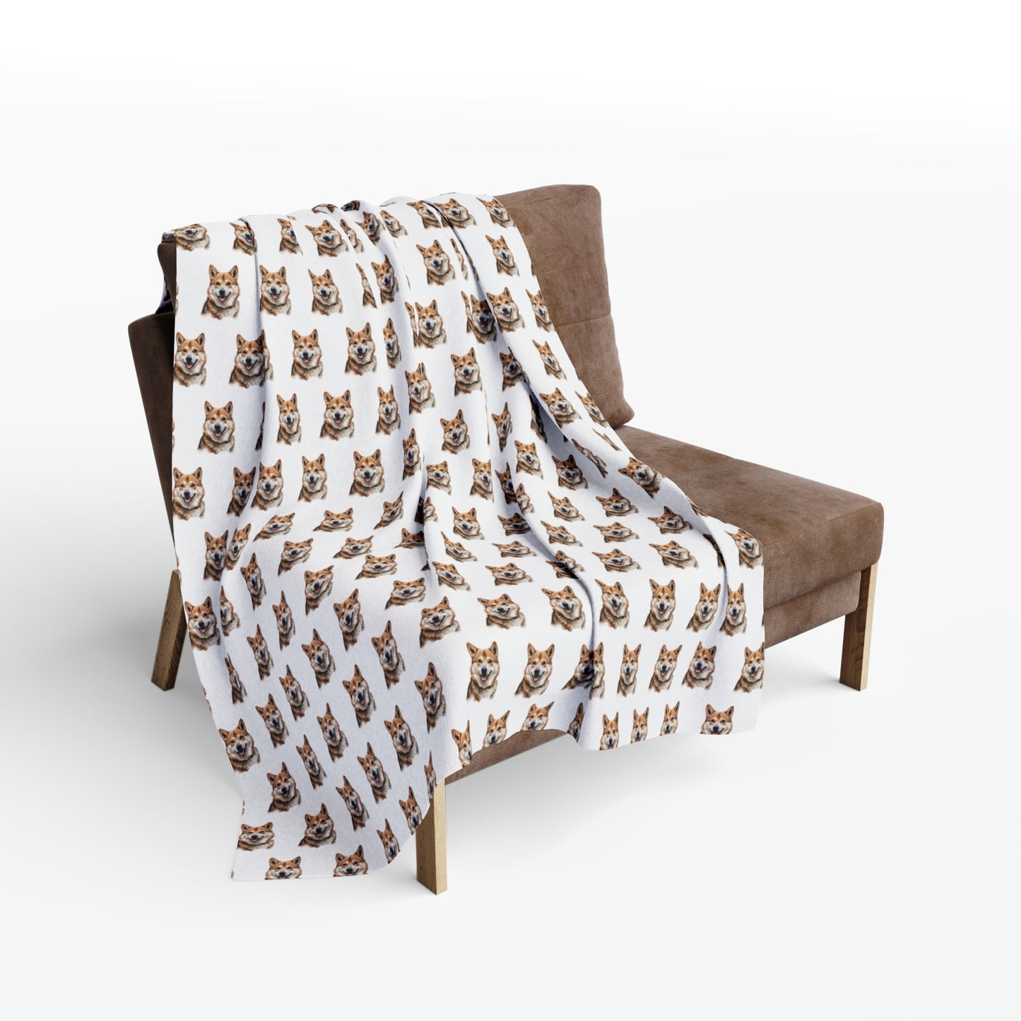 akita fleece blanket draped over a chair