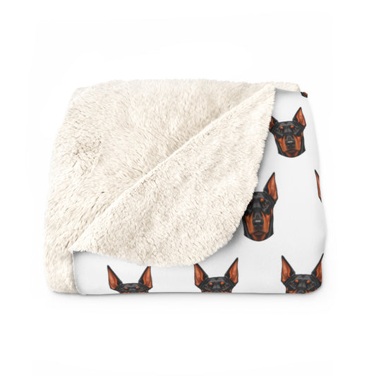 Doberman Pinscher Sherpa Fleece Blanket - Dog Lover Gift