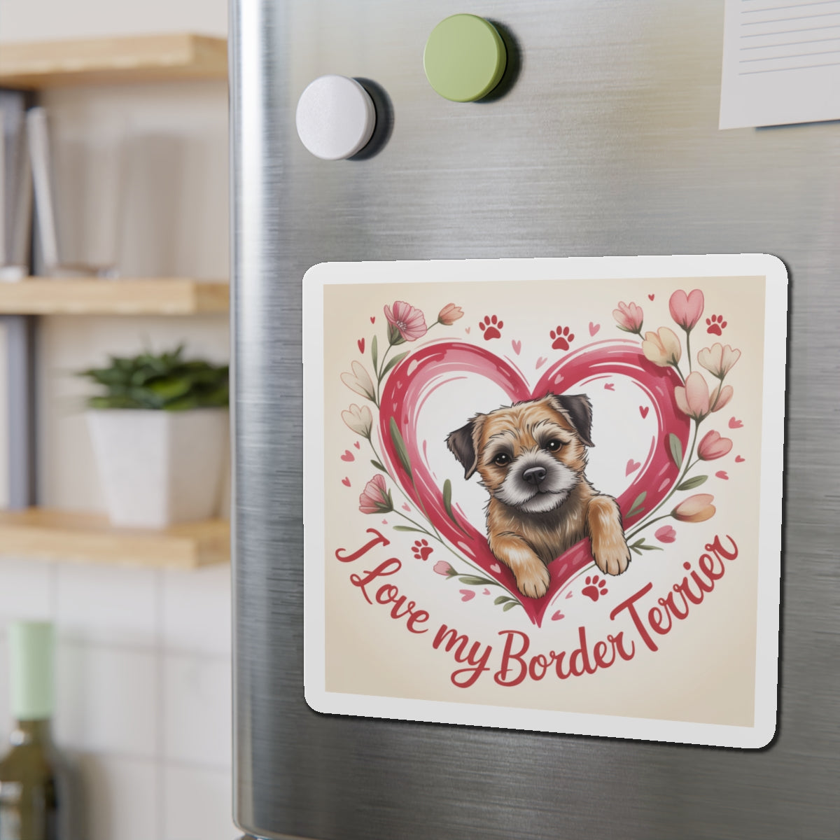 Border Terrier Die-Cut Magnet - Cute Dog Breed Refrigerator Magnet, Pet Lover Gift, Animal Decor, Fridge Decoration, Puppy Art Magnet