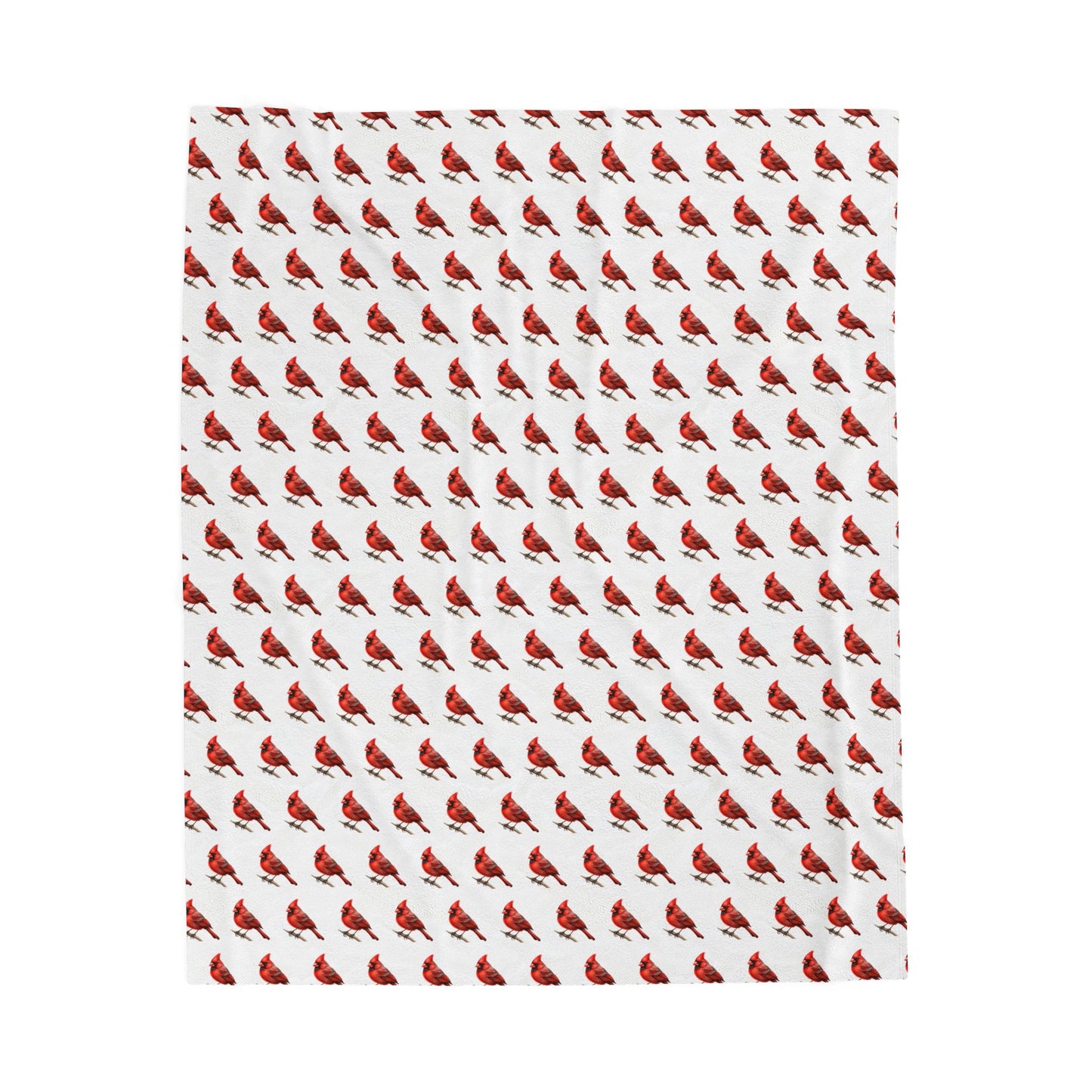 Cardinal Velveteen Plush Blanket - Bird Lover Gift