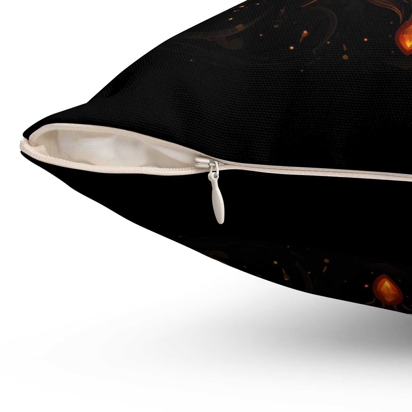 Lion Pillow - Spun Polyester Square White Throw Cushion