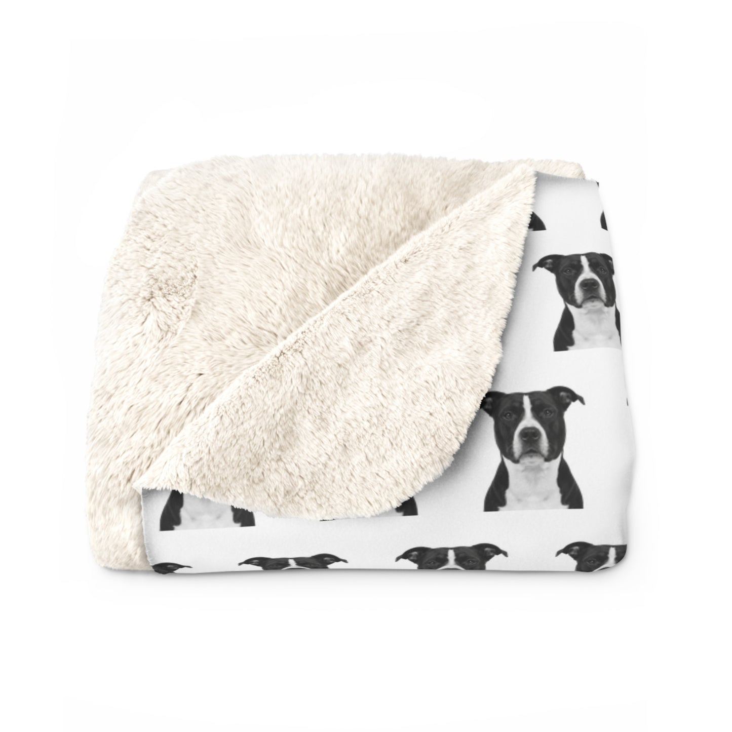 Sherpa Fleece Blanket - Pit Bull Design, Dog Lover Gift, Cozy Throw, Animal Print Decor, Pet Owner Present, Fuzzy Bedding